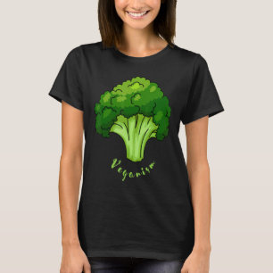 T-shirt Craie de brocoli Pro Humour végétalien Allez végét