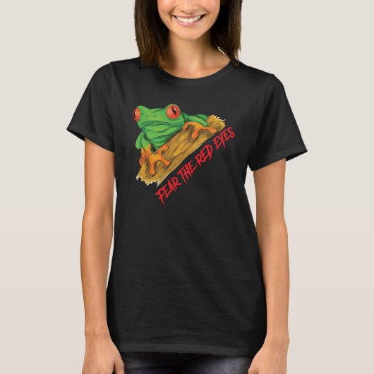 T-shirt Crainte Les Yeux Rouges Grenouille Arbre Rouge Aga (Devant)