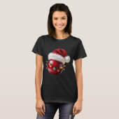 T-shirt Cranberry Santa Hat Christmas Lights Fruit For Wom (Devant entier)
