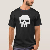 T-shirt Crâne à 8 bits blanc en pixels (Devant)