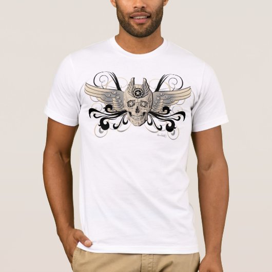 T-shirt Crâne à ailes d'or - 4 (Devant)