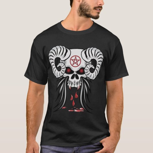 T-shirt Crâne à cornes de crâne (Devant)