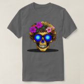 T-shirt Crâne à fleurs dorées (Design devant)