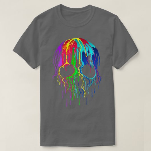 T-shirt Crâne à goutte colorée (Design devant)