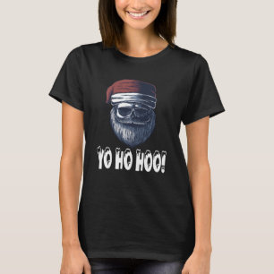 T-shirt Crâne à la barbe Rouge Père Noël Pirate Noël 2021 