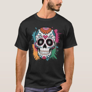T-shirt Crâne à sucre coloré - Cadeaux crâniens