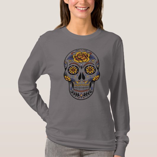 T-shirt Crâne à sucre d'Halloween (Dia de Muertos) (Devant)