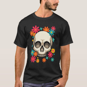 T-shirt Crâne à sucre Dia De Muertos Fête Florale des Mort