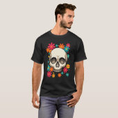T-shirt Crâne à sucre Dia De Muertos Fête Florale des Mort (Devant entier)