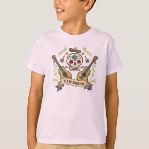 T-shirt Crâne à sucre et guitares Dia de Muertos Sleeve Ch