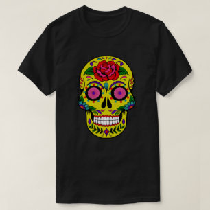 T-shirt Crâne à sucre jaune Dia de los Muertos