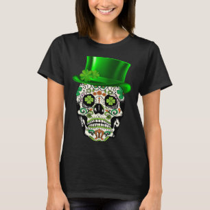 T-shirt Crâne à sucre Pitbull Saint Patricks Jour de la mo