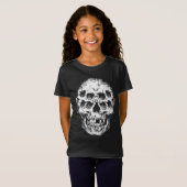 T-Shirt Crâne Abstrait avec des Yeux Multiples (Devant entier)