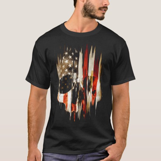 T-shirt Crâne Américain (Devant)