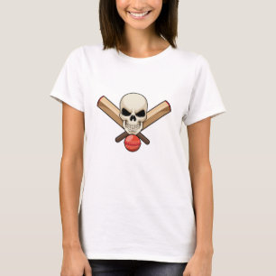 T-shirt Crâne au cricket avec chauve-souris de cricket