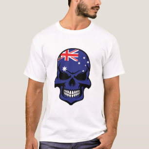 T-shirt Crâne australien de drapeau