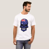 T-shirt Crâne australien de drapeau (Devant entier)