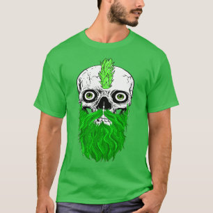 T-shirt Crâne avec barbe Verte crâne
