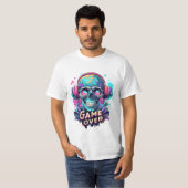 T-shirt Crâne avec casque Gamer Design de style de dessin (Devant entier)
