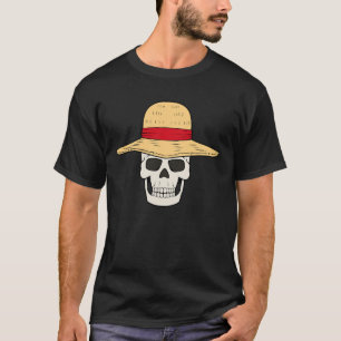 T-shirt crâne avec chapeau de paille pour hommes