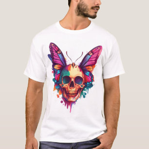 T-shirt Crâne avec des ailes de papillon
