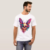 T-shirt Crâne avec des ailes de papillon (Devant entier)