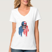 T-shirt Crâne avec drapeau américain (Devant)