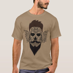 T-shirt Crâne avec Hipster de la barbe 1