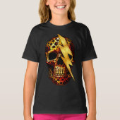 T-shirt Crâne avec impression léopard et paillettes dorées (Devant)