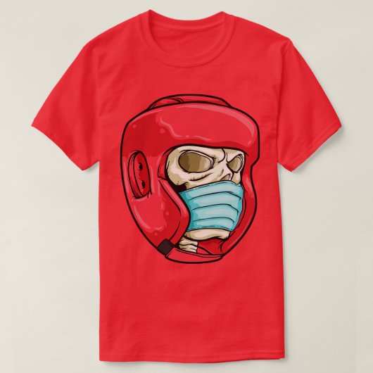 T-shirt Crâne avec masque facial et casque de boxe (Design devant)