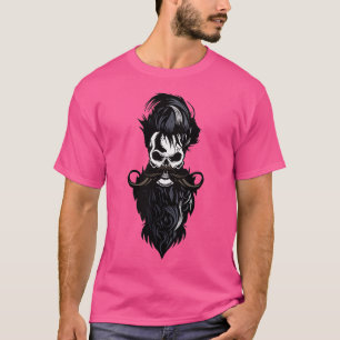 T-shirt Crâne avec sticker à barbe