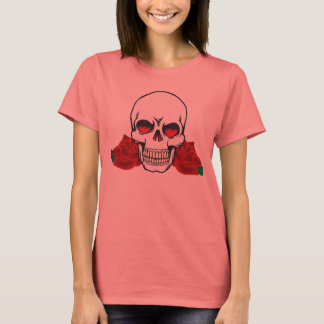 T-shirt Crâne avec tatouage Rose Conception chemise person