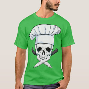 T-shirt Crâne avec un couteau de chapeau de chef