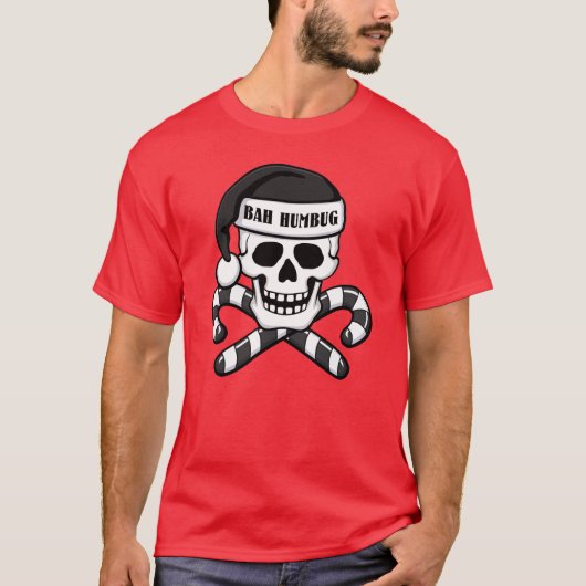 T-shirt crâne 'Bah Humbug' (Devant)