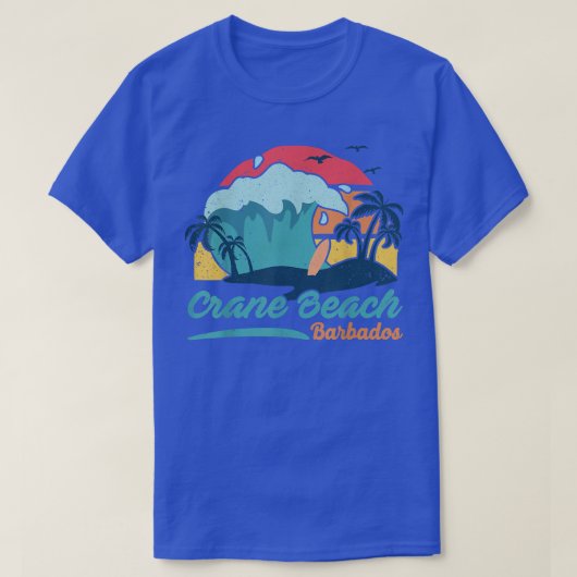 T-shirt Crane Beach Barbados Beach Summer Surf Sun Set (Design devant)