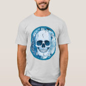T-shirt Crâne bleu cool (Devant)