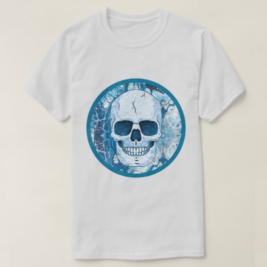 T-shirt Crâne bleu cool (Design devant)