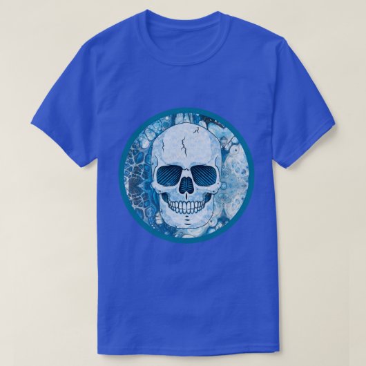 T-shirt Crâne bleu cool (Design devant)
