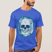 T-shirt Crâne bleu cool (Devant)