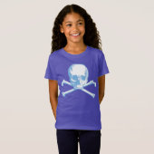 T-shirt Crâne bleu et os croisés (Devant entier)