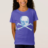 T-shirt Crâne bleu et os croisés (Devant)
