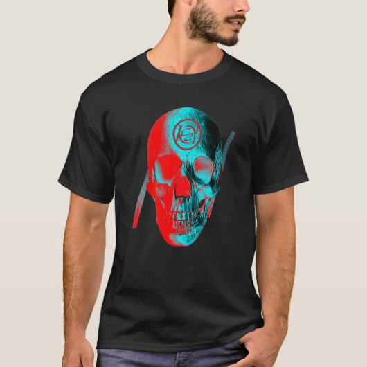 T-shirt Crâne Bleu Rouge (Devant)