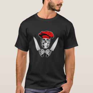 T-shirt Crâne chef avec couteaux chef