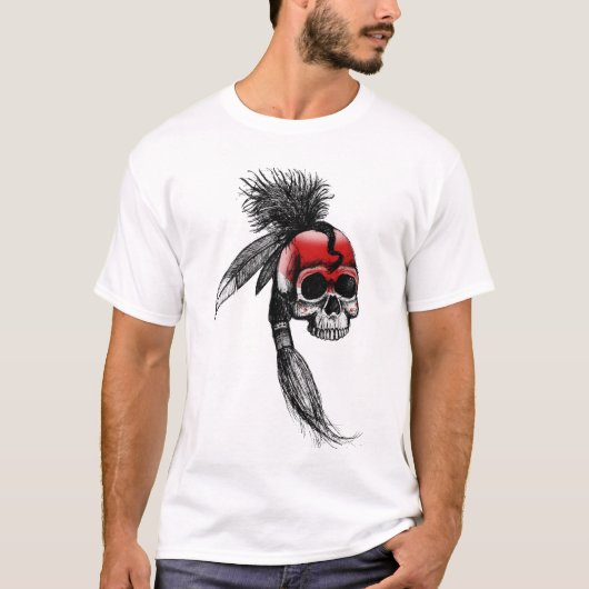 T-shirt Crâne cherokee rouge (Devant)