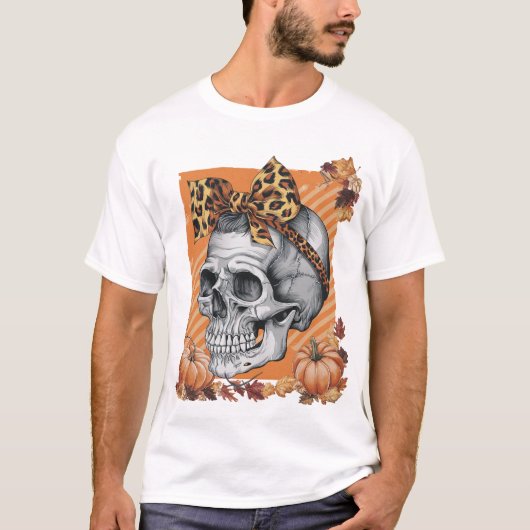 T-shirt Crâne chute arc Halloween (Devant)