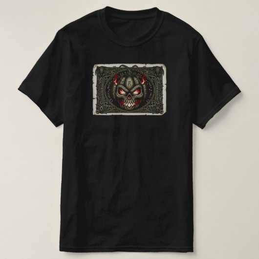 T-shirt Crâne Citrouille de Rune Mystique | NOIR SEULEMENT (Design devant)
