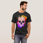 T-shirt Crâne Coloré avec Taches (Devant entier)