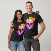 T-shirt Crâne Coloré avec Taches (Unisexe)