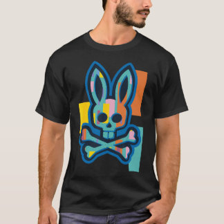 T-shirt Crâne Coloré Et Crossbones Mauvais Lapin Lapin Chr