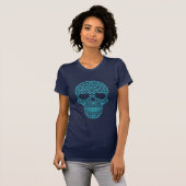 T-shirt Crâne complexe de sucre - bleu (Devant entier)
